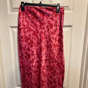 Urban Outfitters Pink and Red Floral Skirt